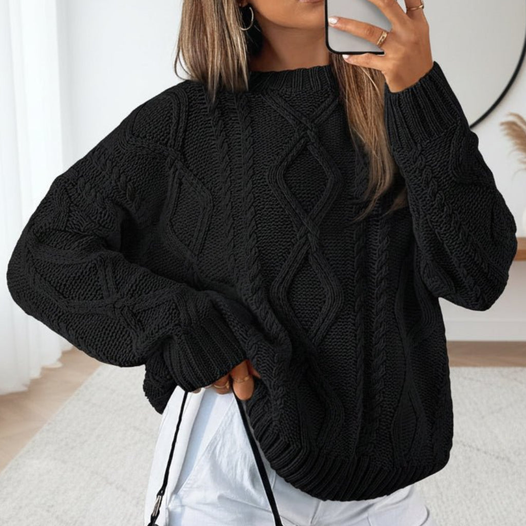 Camisola com Cabo na Moda Corte Largo Confortável Estiloso