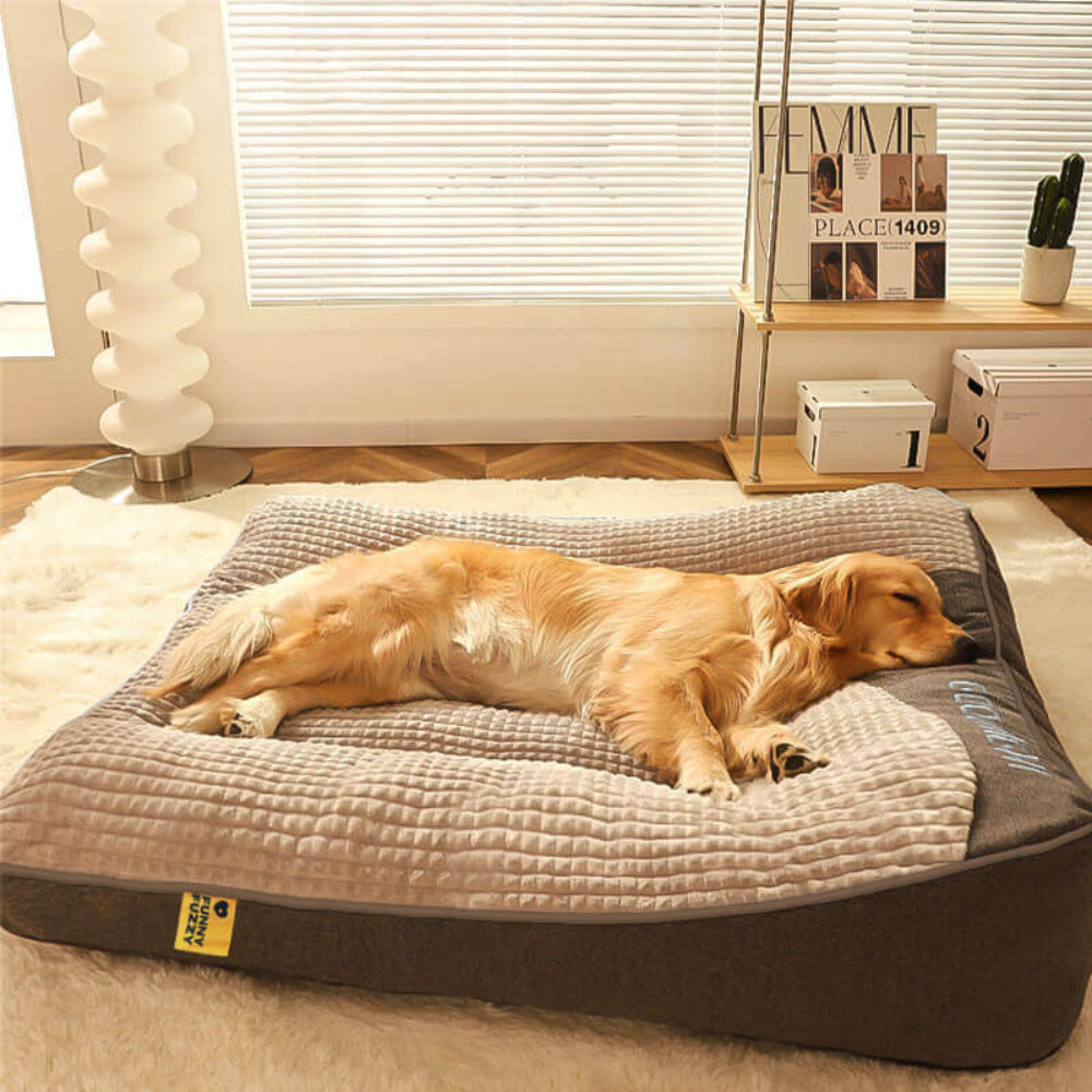 Large Orthopedic Dog Bed Thick Cushion Neck Support Scratch-Resistant 2