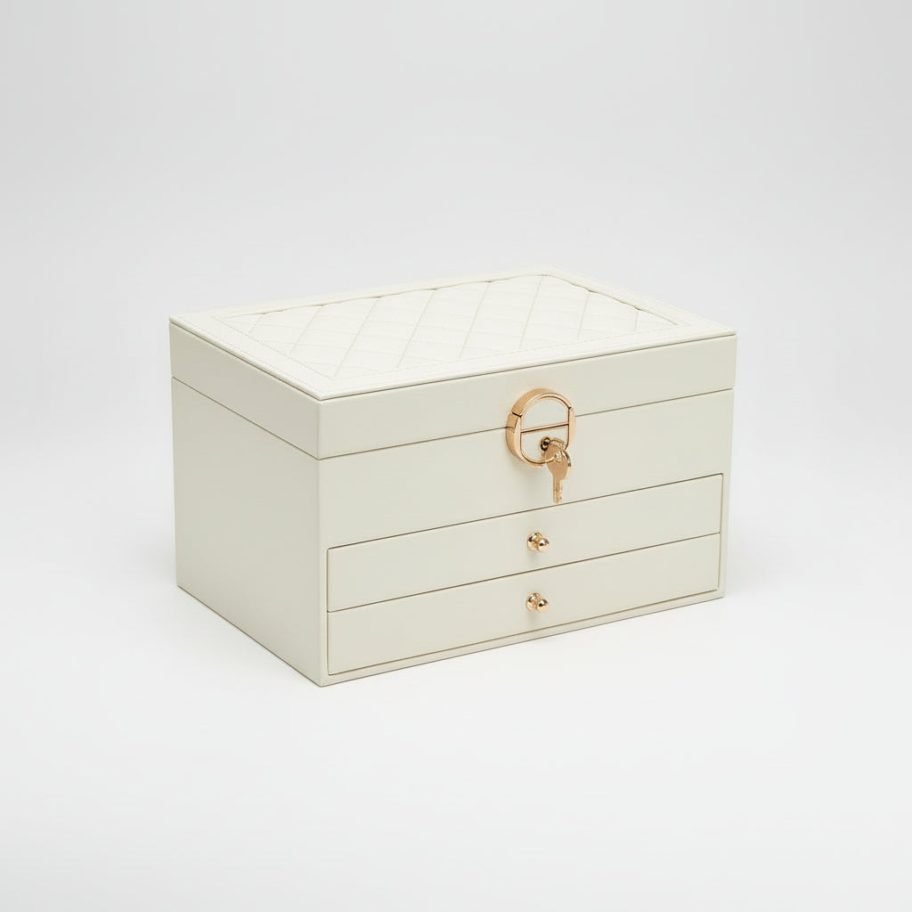 Leather Jewelry Box Multilayer Elegant Storage Organizer for Rings Necklaces 7