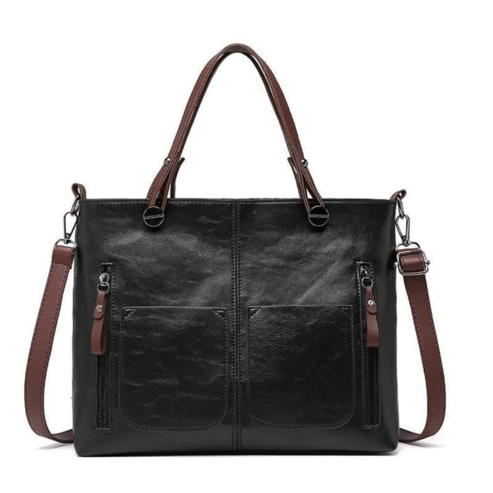 Work Bag Women Vintage Leather Tote Handbag Office Travel - Image 6