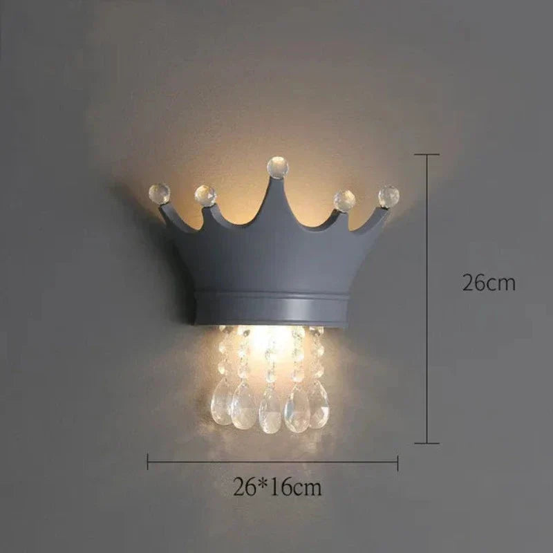 RoyalGlow - Lámpara de Pared Corona con Cristales – Elegante Lámpara LED