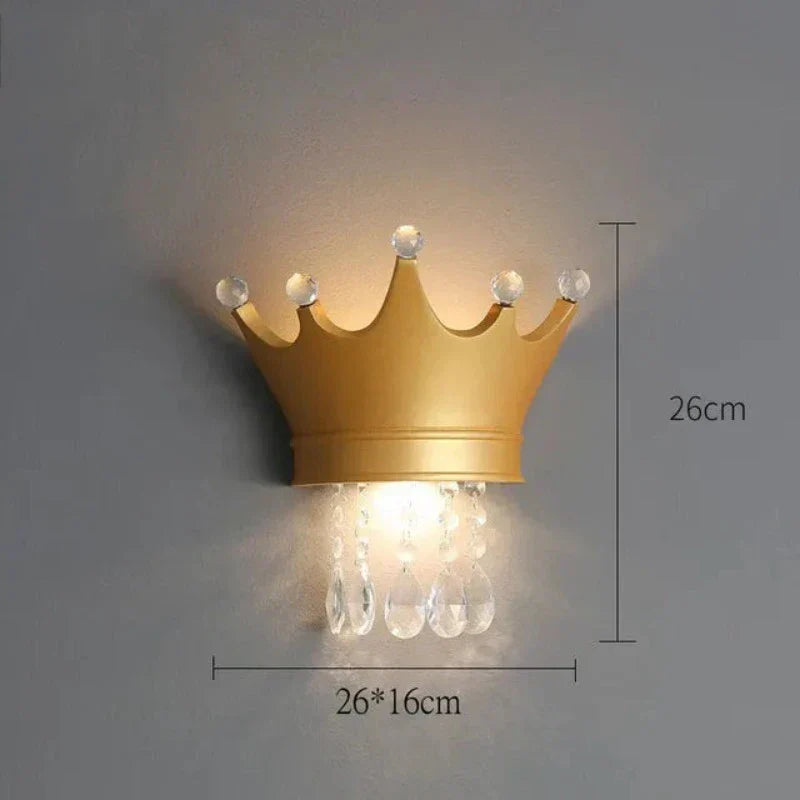 RoyalGlow - Lámpara de Pared Corona con Cristales – Elegante Lámpara LED