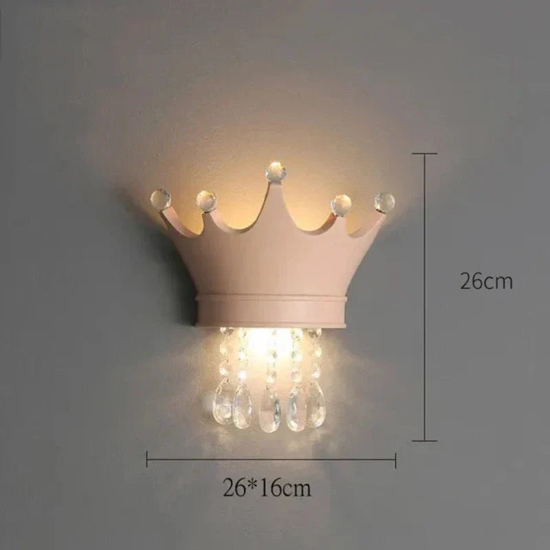 RoyalGlow - Lámpara de Pared Corona con Cristales – Elegante Lámpara LED