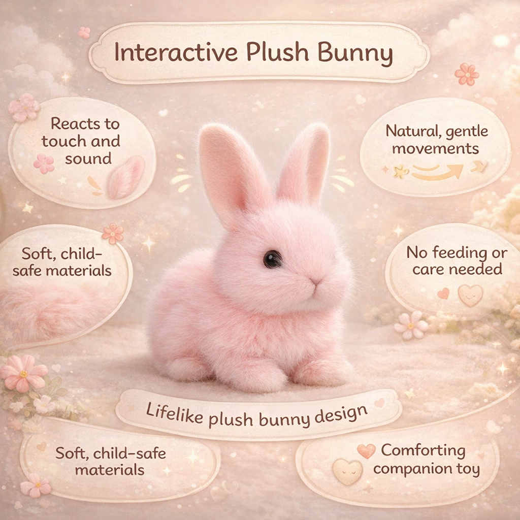 Levensecht Knuffel Konijn Interactieve Bewegingen Kinderen