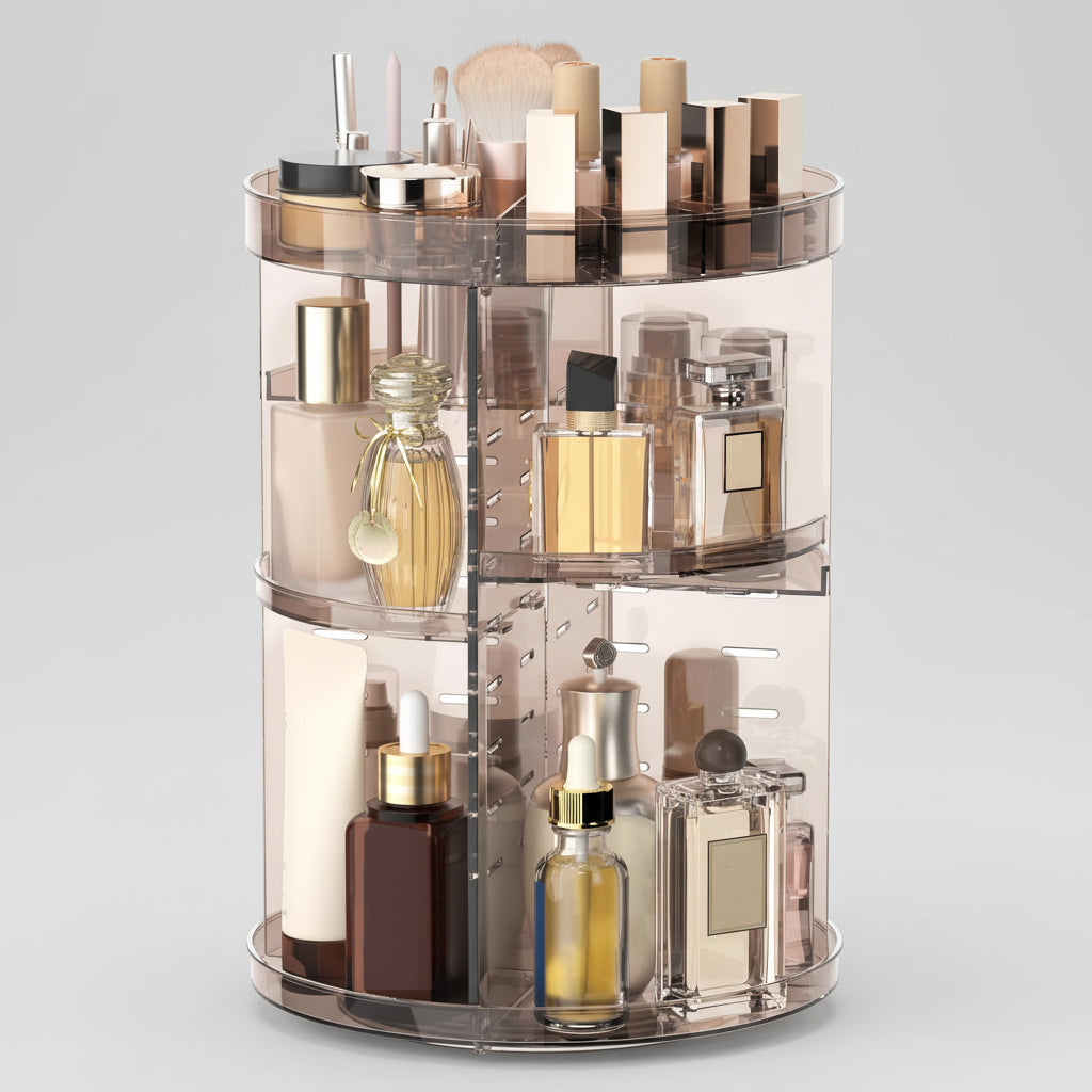 Organizador Giratório de Maquilhagem Alturas Ajustáveis Grande Capacidade