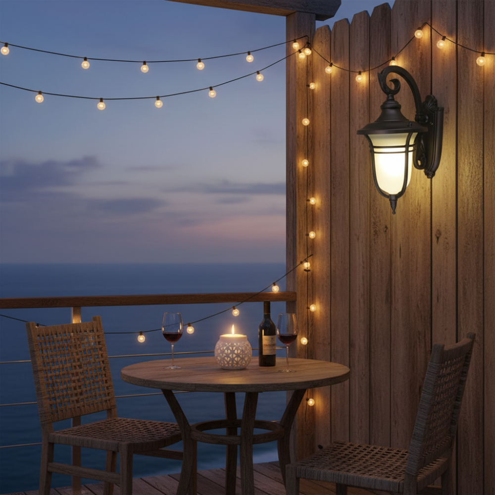 LumiRetro - Candeeiro de Parede Exterior Vintage para Varanda – Candeeiro Retro Resistente ao Tempo para Iluminação Exterior Elegante