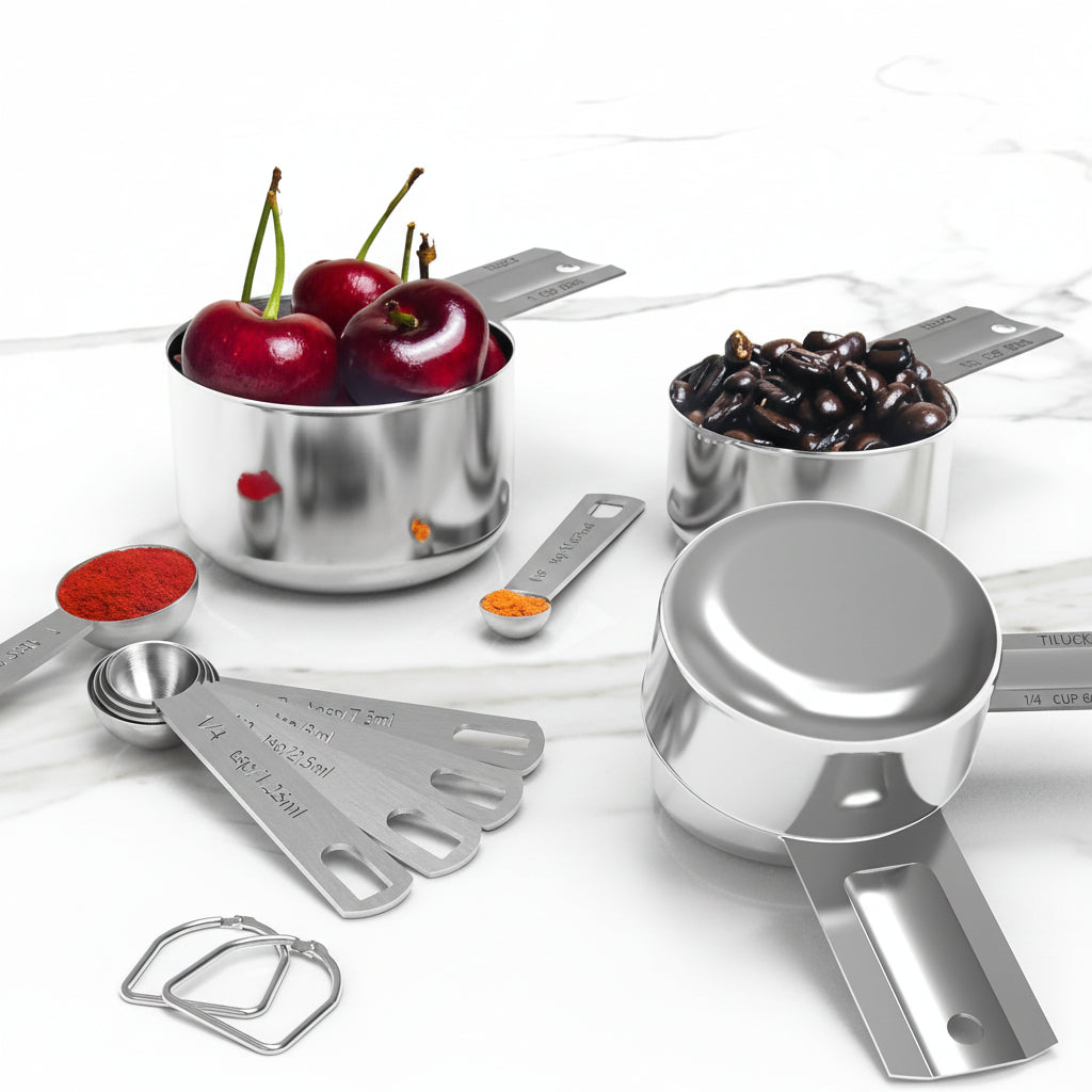 Stainless Steel Measuring Cups Spoons Set Baking