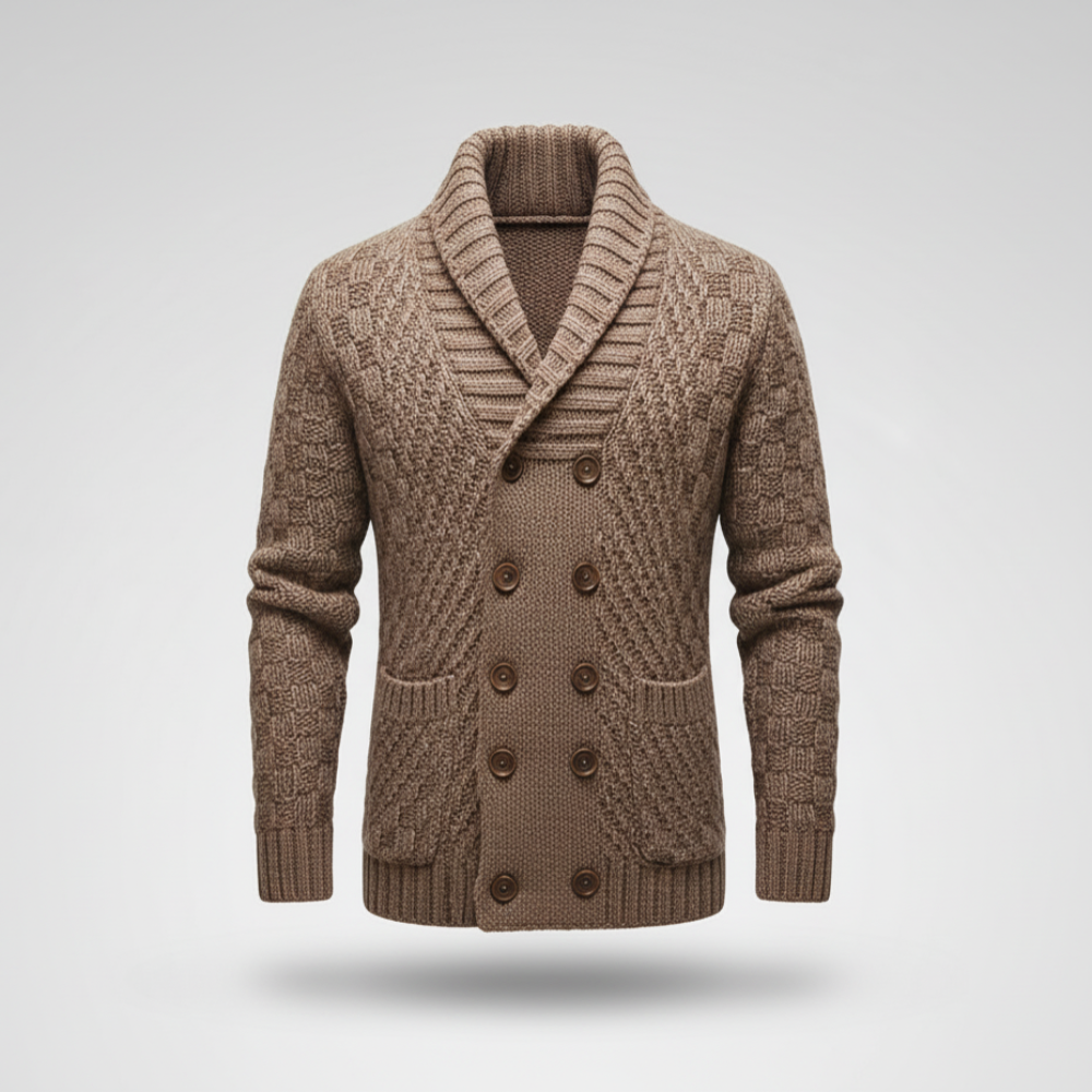 Men's Knit Jacket - Long Oversized Shawl Collar - Image 2