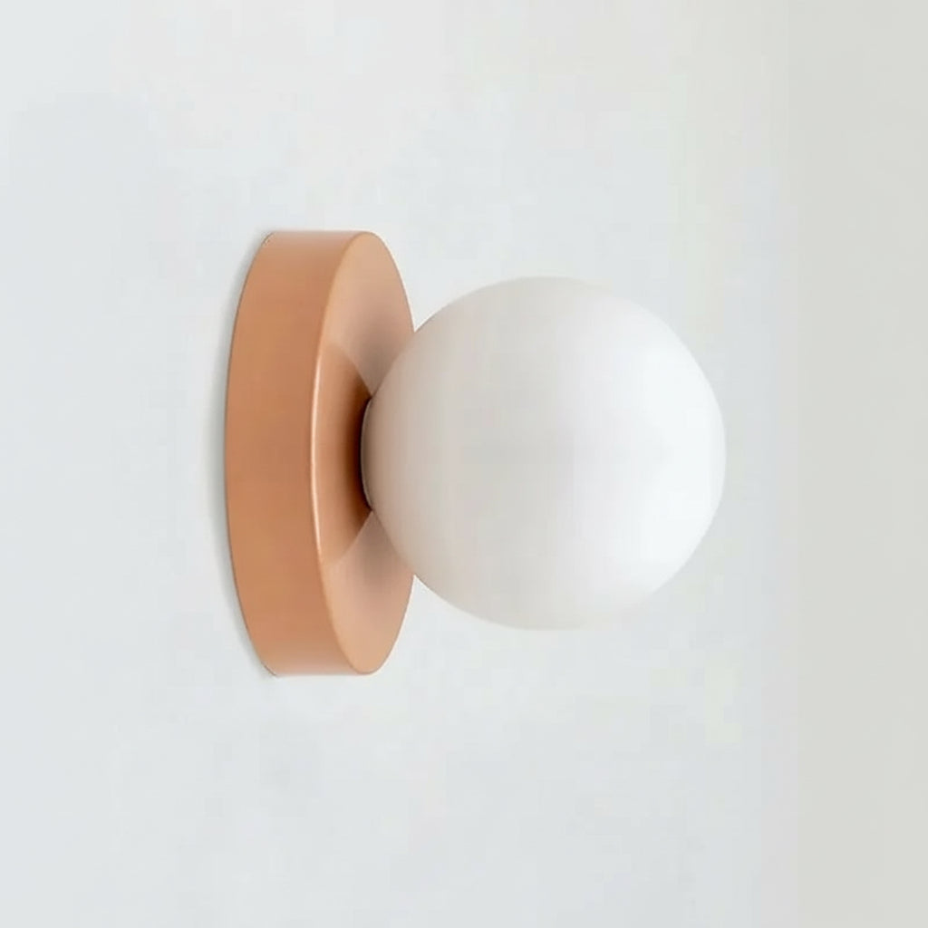 Modern Glass Wall Light Sconce Black Metal Frosted Globe Shade 4