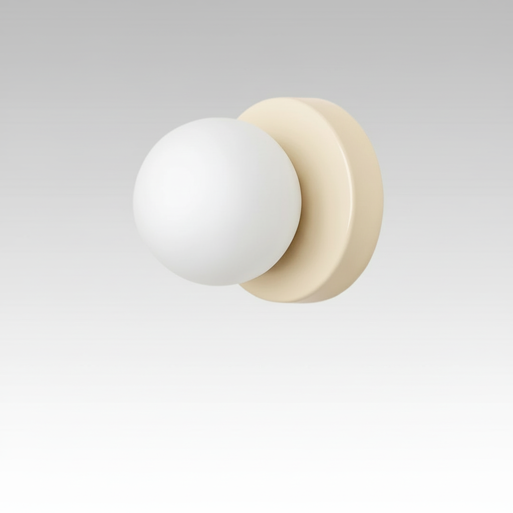 Modern Glass Wall Light Sconce Black Metal Frosted Globe Shade 8