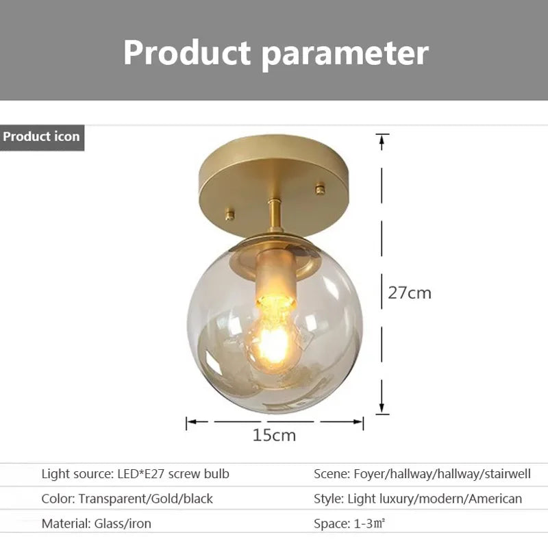 LuminousSphere - Moderne Glazen Bol Plafondlamp
