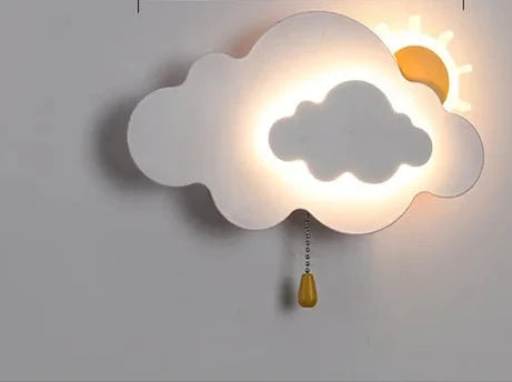 KidsCloud - Lampada Notturna LED con Design Nuvole e Mongolfiera – Lampada da Parete