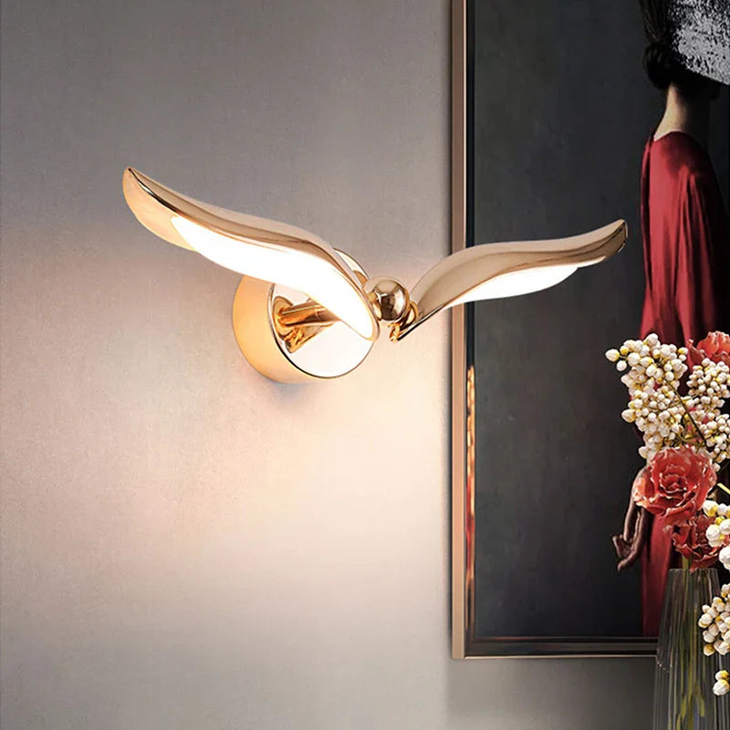 GoldenHorizon – Lámpara de pared elegante en forma de gaviota