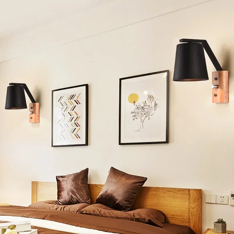 WoodFlex - Lámpara de Pared Moderna de Madera con Brazo Giratorio