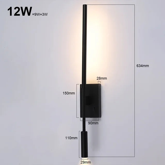LuminoMinimal - Lámpara de pared LED con función regulable Iluminación moderna
