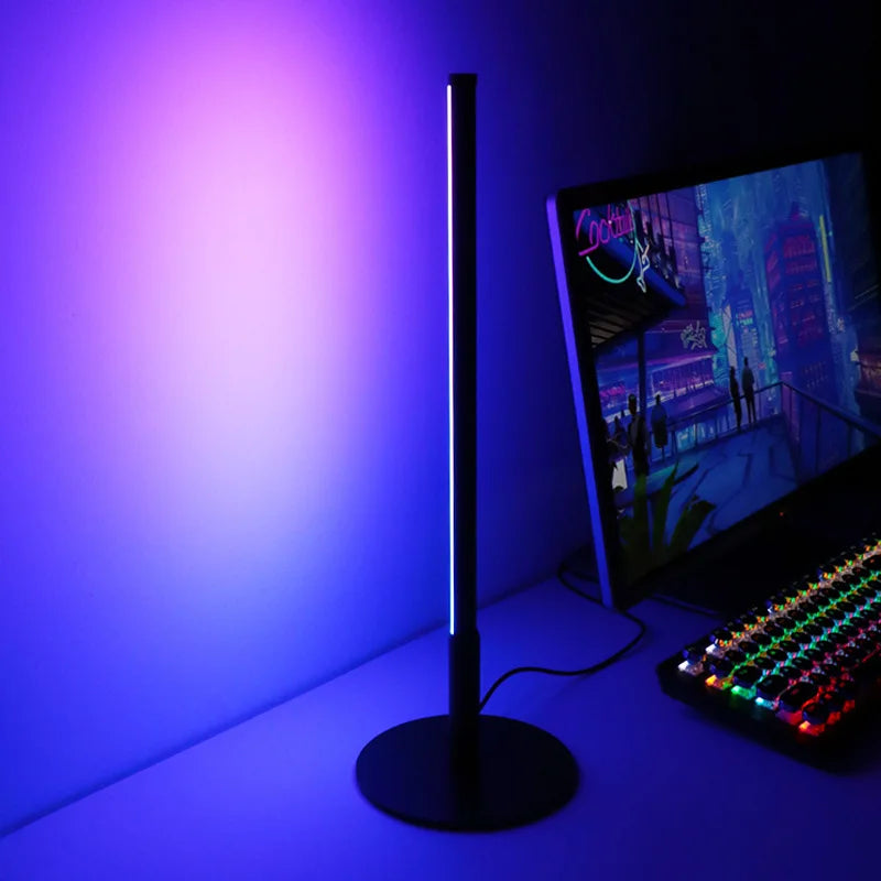 LumiGlow - Lámpara de pie LED moderna con base redonda | Cambio de color RGB y regulable