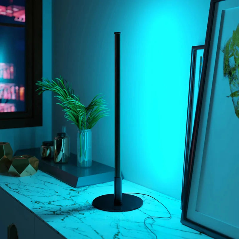 LumiGlow - Lámpara de pie LED moderna con base redonda | Cambio de color RGB y regulable