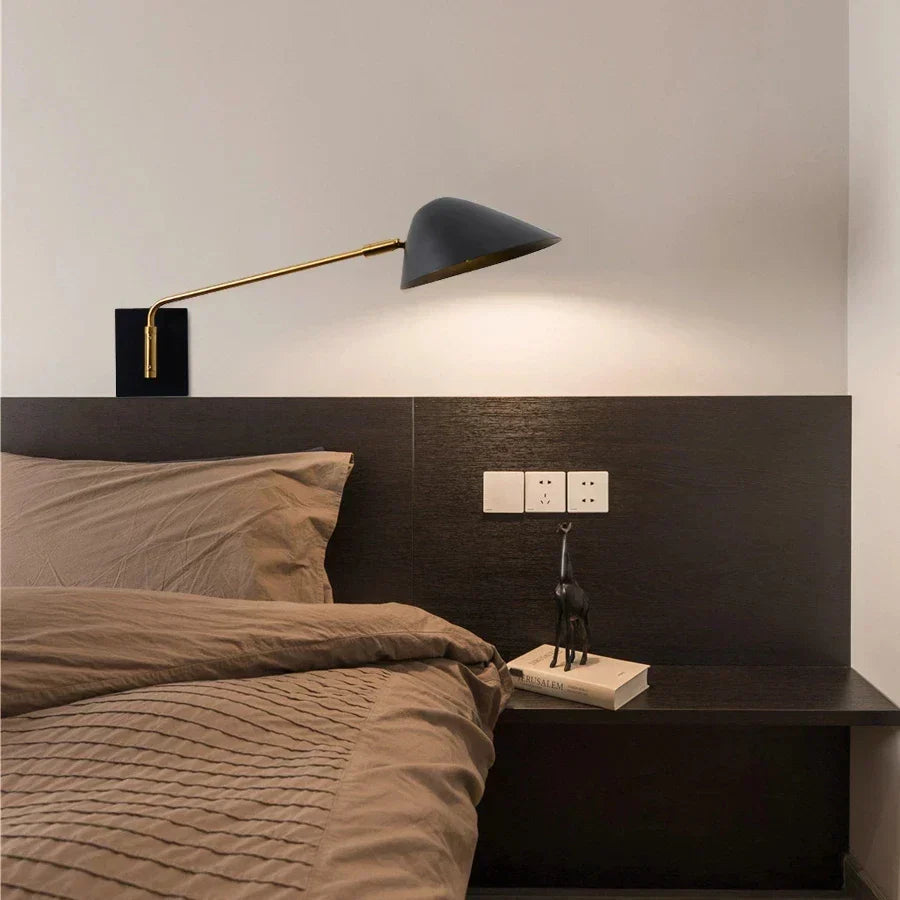 FlexGlow - Lámpara de Pared Giratoria con Brazo Largo y Iluminación LED
