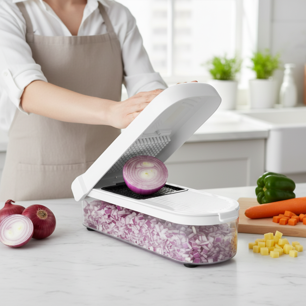 Cortador de Legumes Multifuncional 12 em 1 Preparação Rápida de Refeições