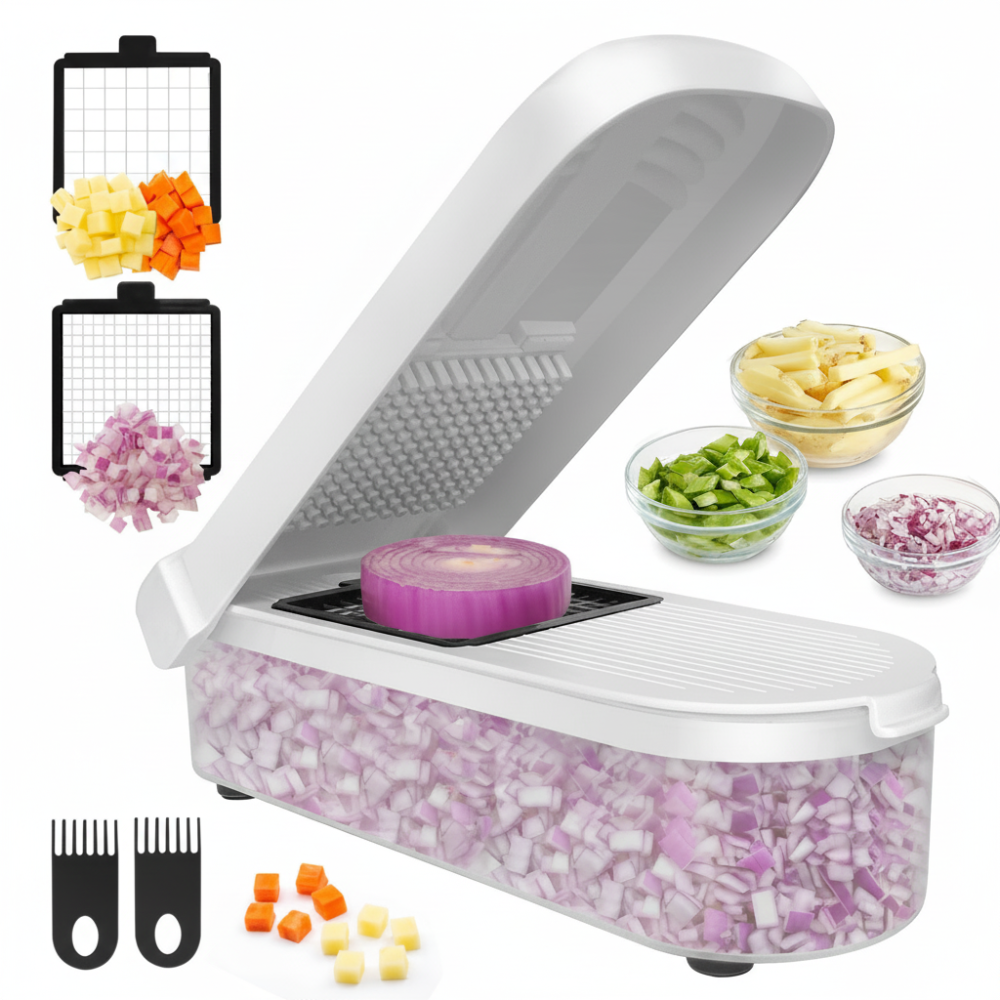 Cortador de Legumes Multifuncional 12 em 1 Preparação Rápida de Refeições