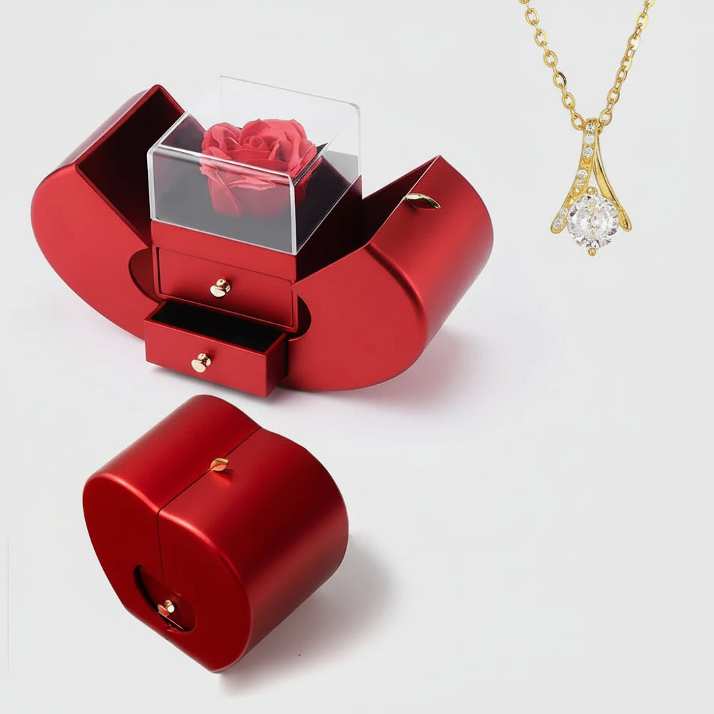 Jewelry Box Apple Shaped Soap Flower Valentine's Day Gift