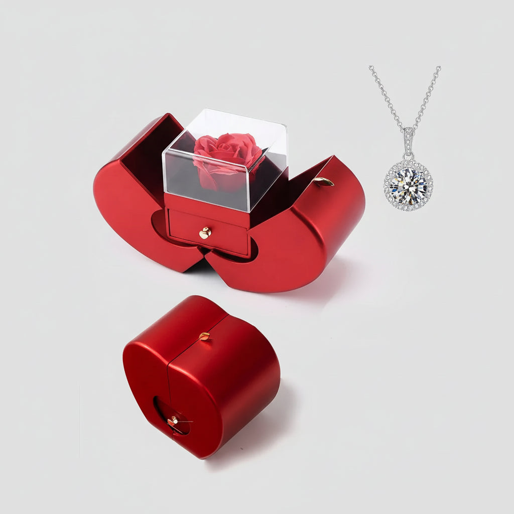 Jewelry Box Apple Shaped Soap Flower Valentine's Day Gift