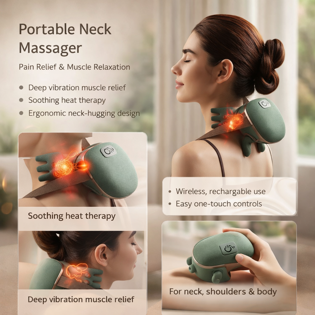 Nekmassage Apparaat Warmtetherapie Diepe Vibratie Pijnverlichting