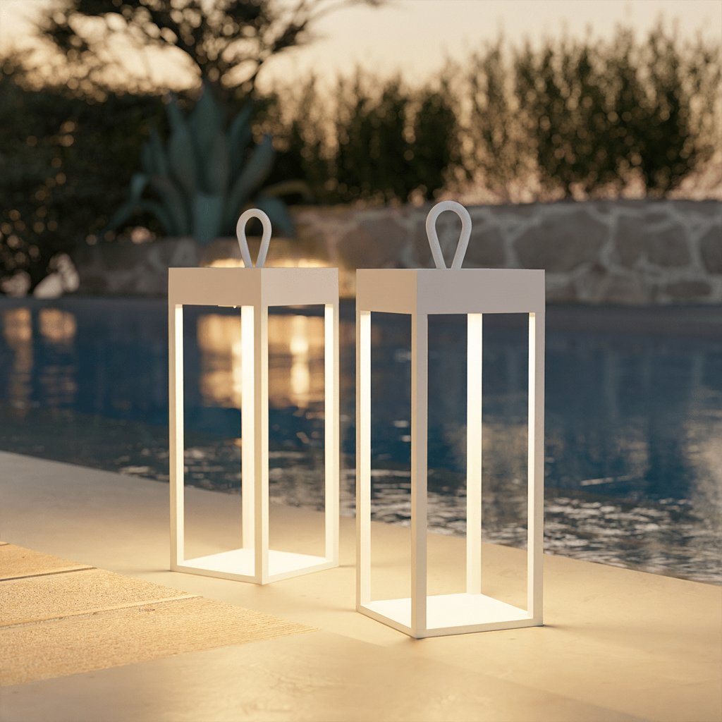 Candeeiro de mesa LED regulável minimalista metal interior exterior