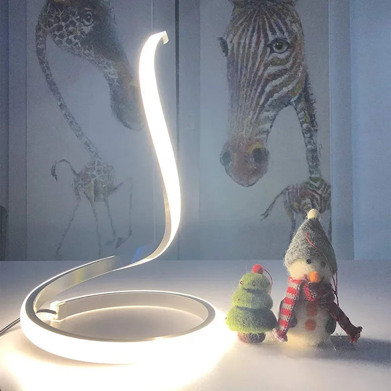 LumiSerpent - LED Tafellamp in Slangenontwerp, Dimbare Verlichting voor Woonkamer & Slaapkamer
