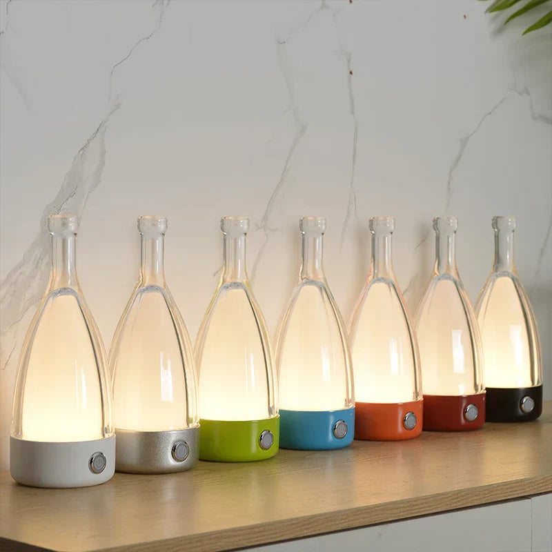 LuxeGlow - Moderne Fles Tafellamp met Dimbare LED Verlichting