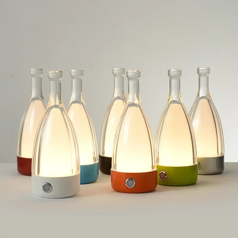 LuxeGlow - Moderne Fles Tafellamp met Dimbare LED Verlichting