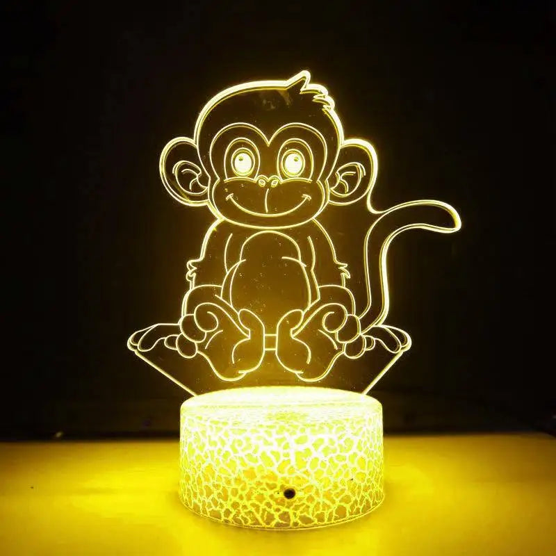 LumiMonkey - 3D LED Nachtlampje met Kleurverandering en Optische Illusie
