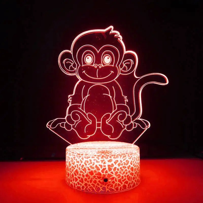 LumiMonkey - 3D LED Nachtlampje met Kleurverandering en Optische Illusie
