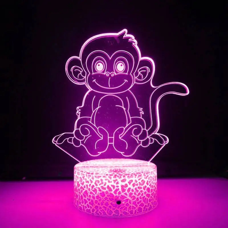 LumiMonkey - 3D LED Nachtlampje met Kleurverandering en Optische Illusie
