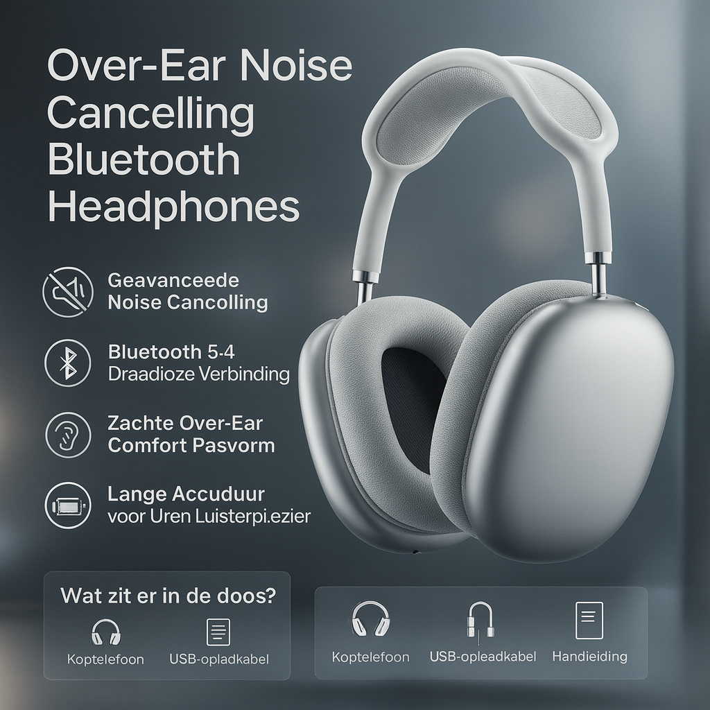 Noise Cancelling Over Ear Bluetooth Koptelefoon Draadloze Headset