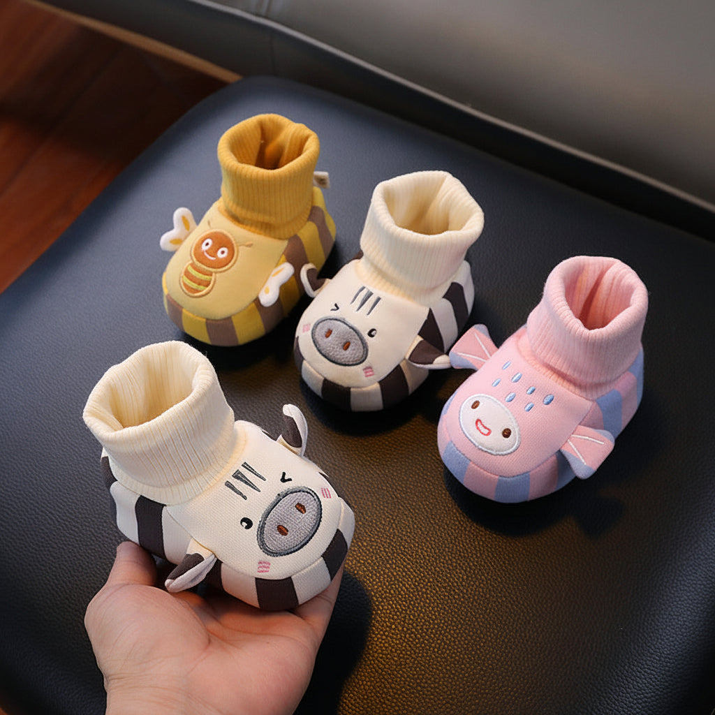 Pantufas de Bebé Antiderrapantes Meias Macias Quentes Confortáveis