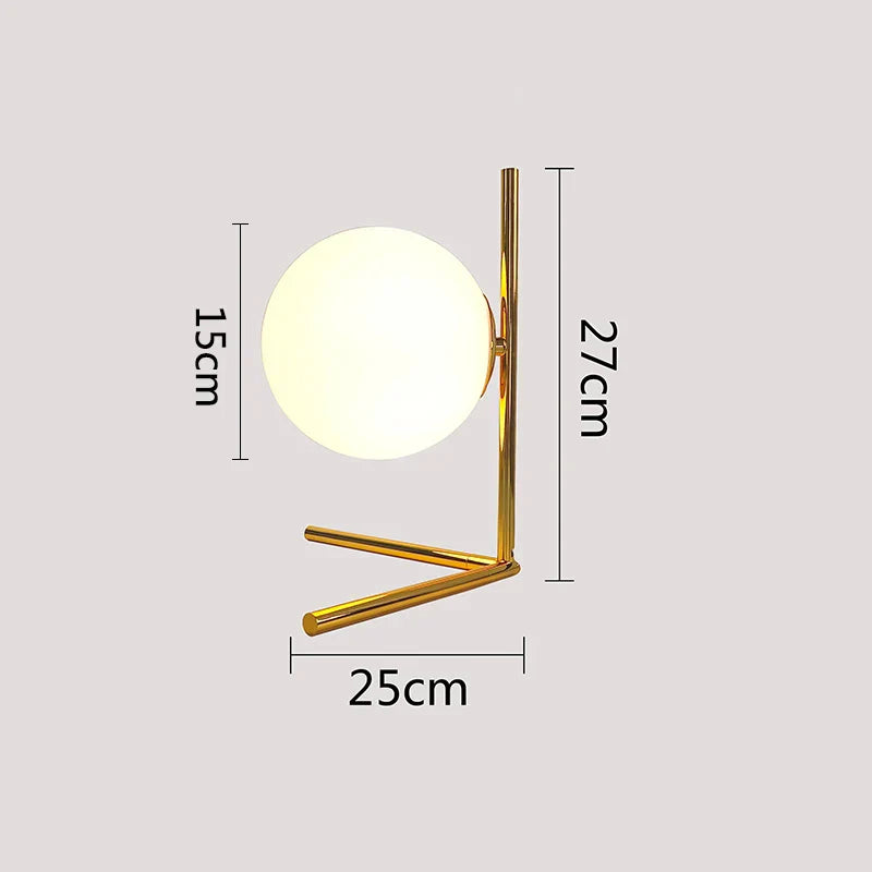 RadiantGlow - Lámpara de mesa moderna con elegante bola de cristal