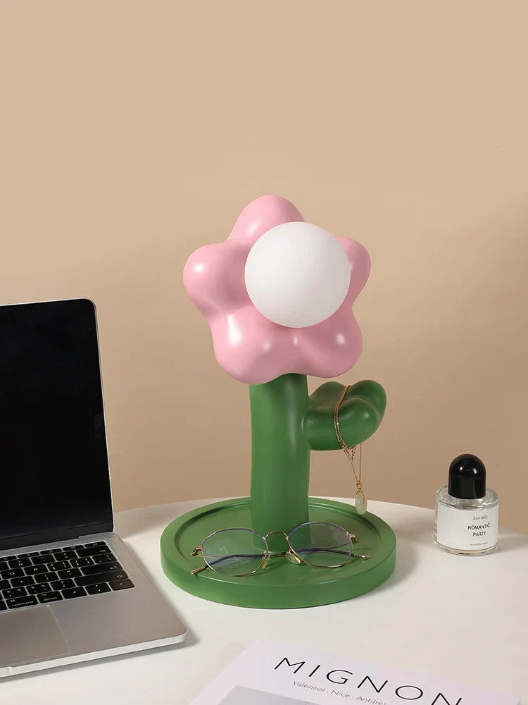 BloomShine - LED Bloem Tafellamp voor Kinderkamer – Decoratief Nachtlampje in Bloemdesign, Dimbare Verlichting