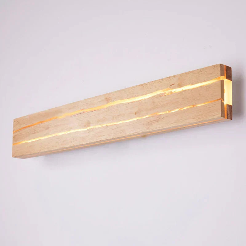 WoodGlow - Moderne LED Houten Wandlamp met Scheurontwerp Natuurlijke Verlichting