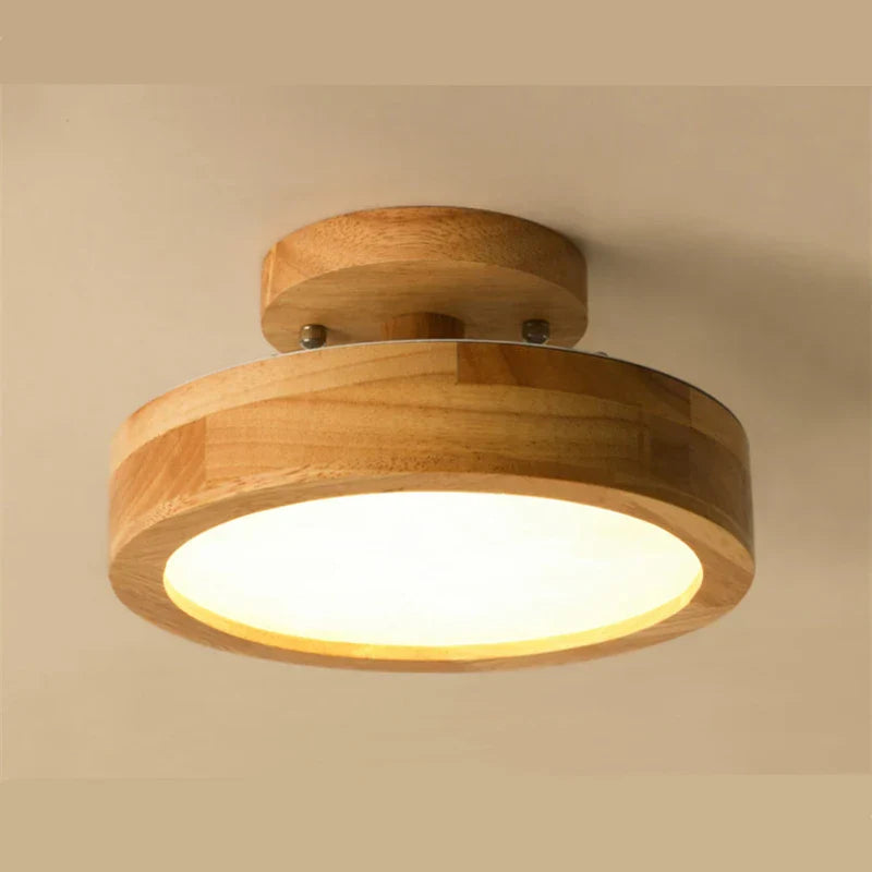 ScandiGlow - Ronde Houten Plafondlamp van Scandinavische Oorsprong