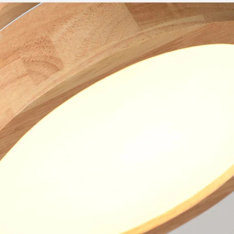 ScandiGlow - Ronde Houten Plafondlamp van Scandinavische Oorsprong