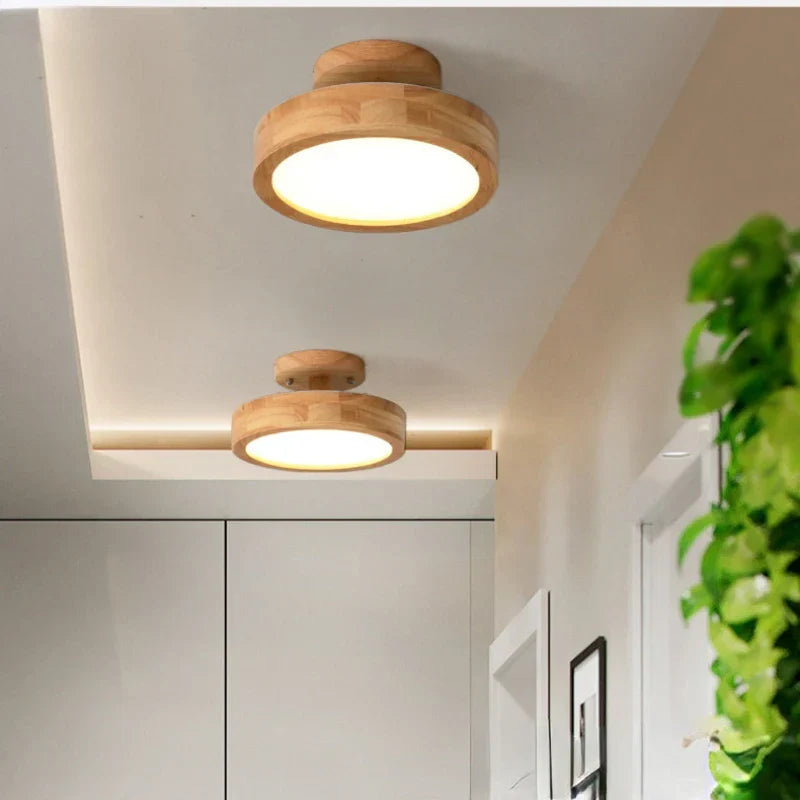 ScandiGlow - Ronde Houten Plafondlamp van Scandinavische Oorsprong