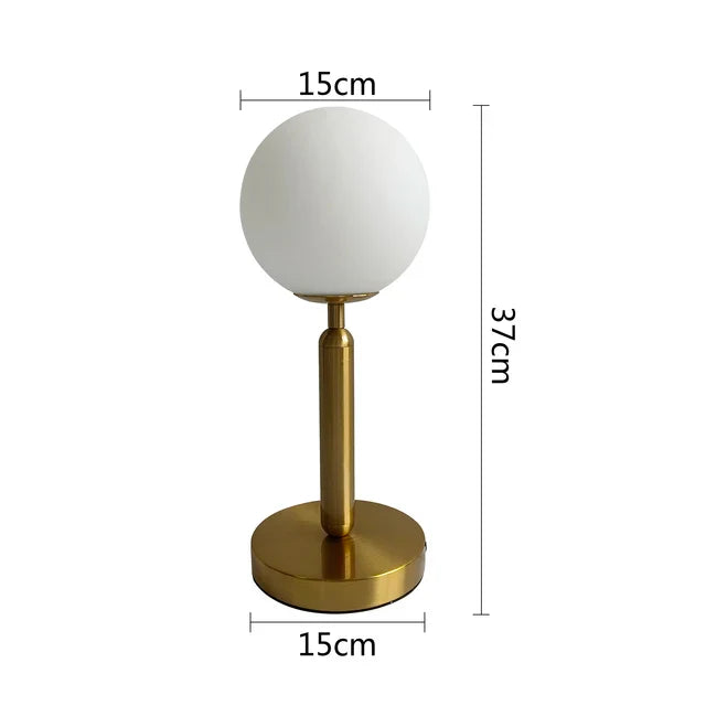 LumeSphere – Dimbare LED Tafellamp met Glazen Bol voor Woonkamer & Slaapkamer