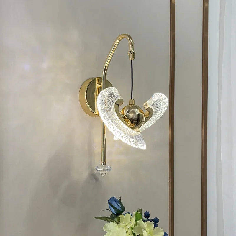 CrystalGlow - Elegante Kristallen Wandlamp in Nordic Stijl – Verstelbare LED Lamp