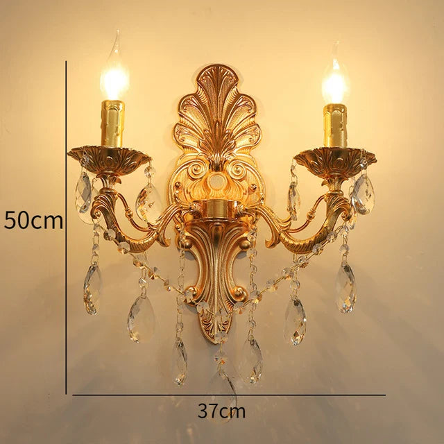 CrystalLume - Lámpara de pared de cristal de lujo