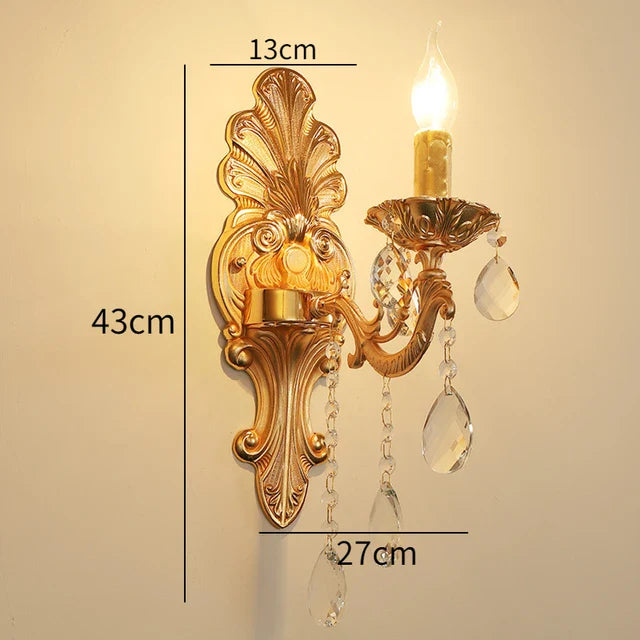CrystalLume - Lámpara de pared de cristal de lujo