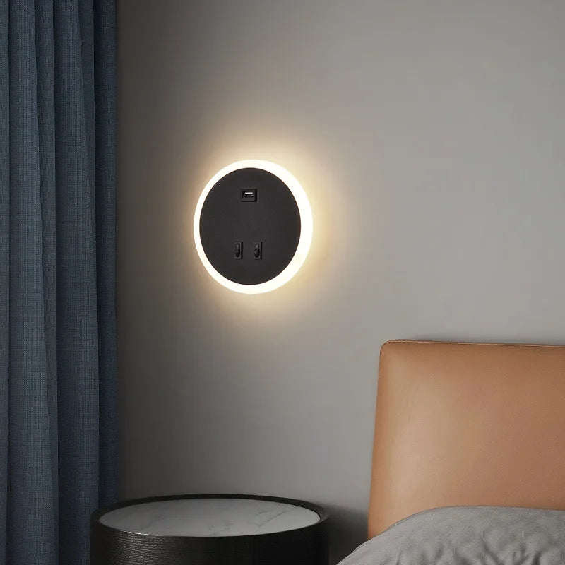 USBGlow - Moderne LED Wandlamp met USB Oplaadfunctie – Dimbare Verlichting