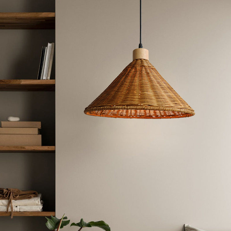 Rustic Wicker Hanging Lamp for Kitchen or Living Room