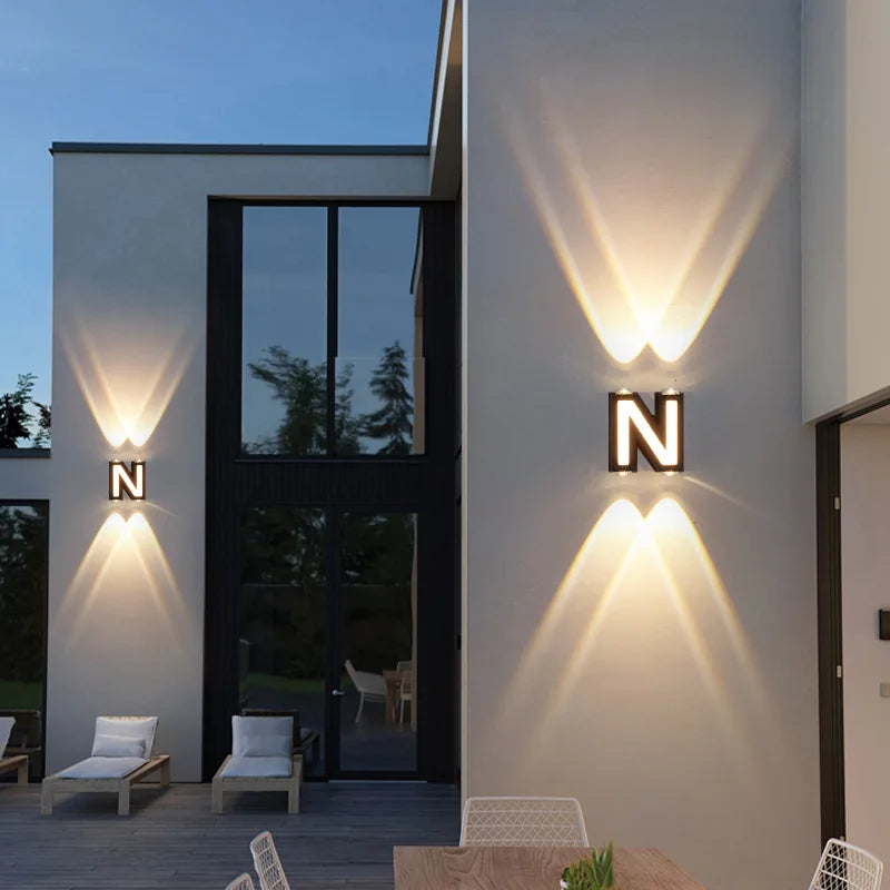 LumiLetter - LED Outdoor Wall Lamp with Illuminated Letters – Weatherproof Decorative Lighting