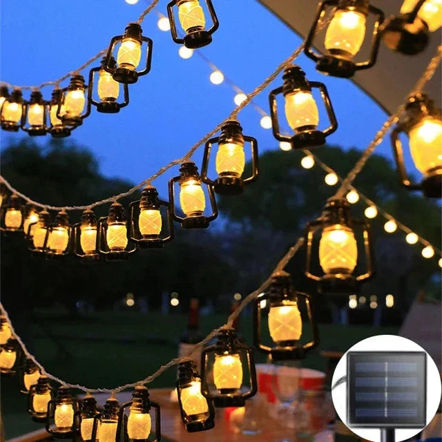 SolarGlow - LED Light String with Flame Effect – Atmospheric Outdoor Lighting for Garden & Terrace